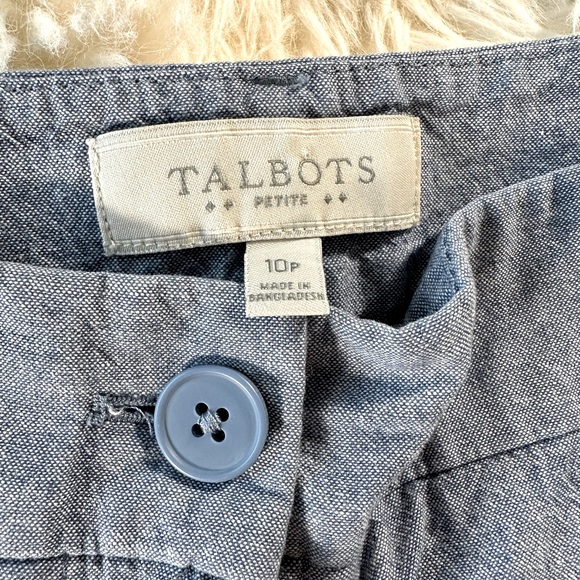 Talbots Chambray Scalloped Hem Shorts Size 10p - Picture 5 of 7